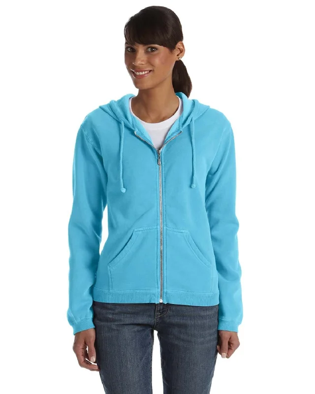 Best Seller Comfort Colors Ladies Garment-Dyed Full-Zip Hoodie | Lagoon Blue
