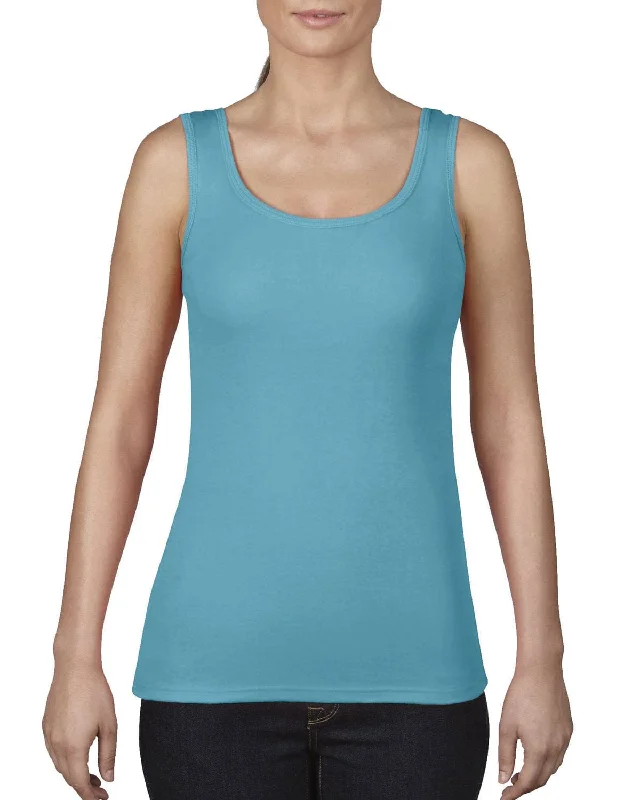 Pay Less Comfort Colors Ladies Midweight Tank | Lagoon Blue
