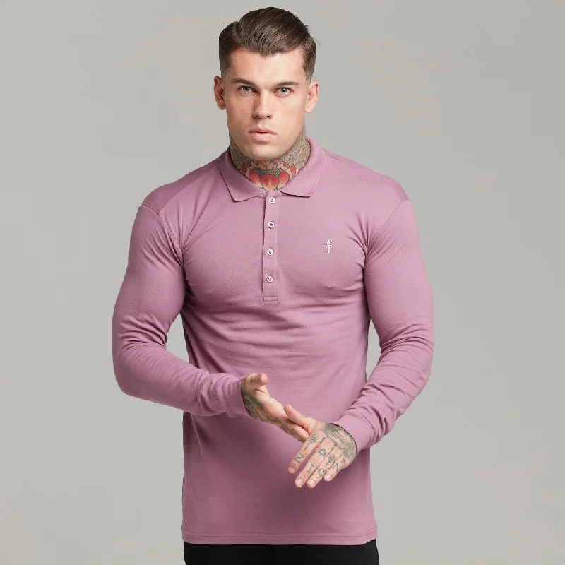 Weekend Bargains to Indulge In Father Sons Classic Lavender Long Sleeve Polo Shirt - FSH307 Weekend Bargains to Indulge In Father Sons Classic Lavender Long Sleeve Polo Shirt - FSH307