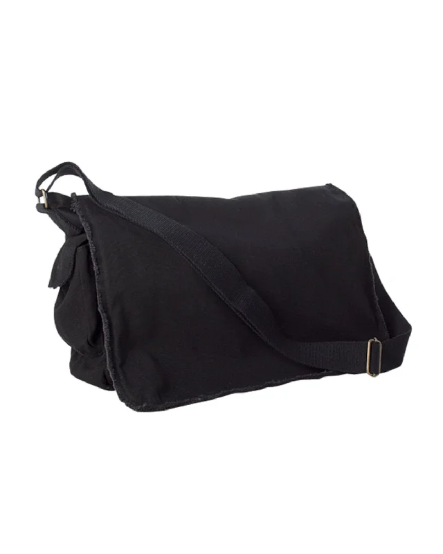 The Best Deal Authentic Pigment Raw-Edge Messenger Bag | Black
