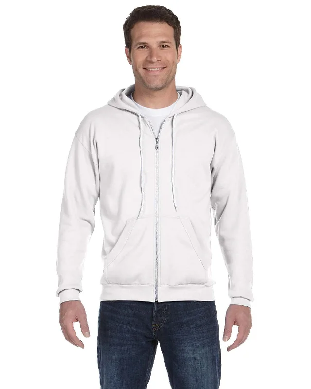 Bonus Savings Anvil Combed Ringspun Fashion Fleece Full-Zip Hoodie | White