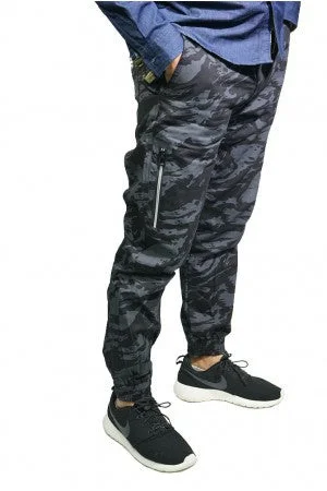 Lowest Price Jogger Pants With 3M Waterproof Zipper In Black Tiger Camo