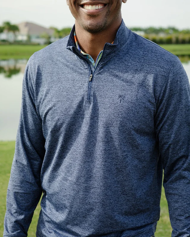 Weekend Savings Spectacular The Pacific Chill - Heathered Navy Quarter Zip Pullover