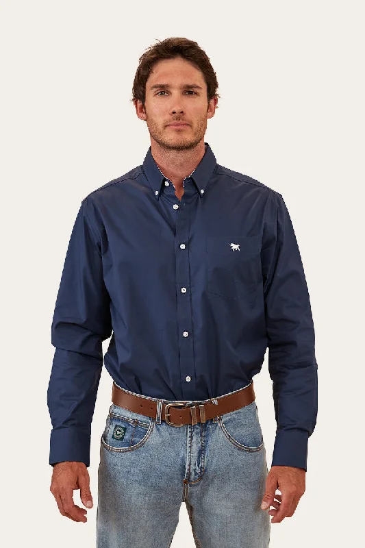 Quick Sale Heritage Mens Plain Dress Shirt - Navy