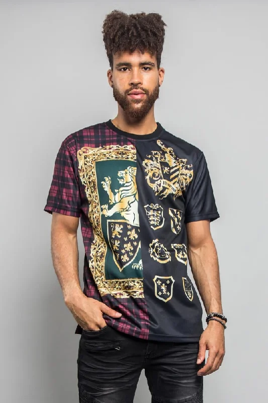 Deal Frenzy Plaid Mix Print T-Shirt