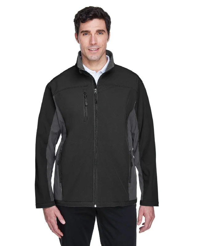 Weekend Specials to Celebrate Devon & Jones Mens Soft Shell Colorblock Jacket | Blck/ Dk Chrcoal
