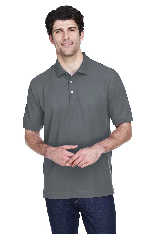 Super Bargain Devon & Jones Mens Short Sleeve Polo Shirt - Graphite Grey