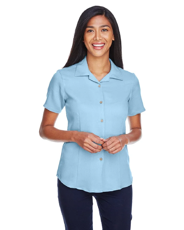 Deal Dash Harriton Ladies Bahama Cord Camp Shirt | Cloud Blue
