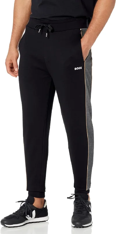 Daily Special Hugo Boss Men's Embroidered Cotton Blend Joggers, Black