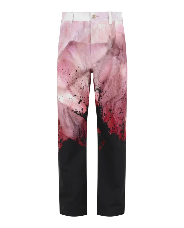 Weekend Specials to Savor Flower Print Baggy Trousers
