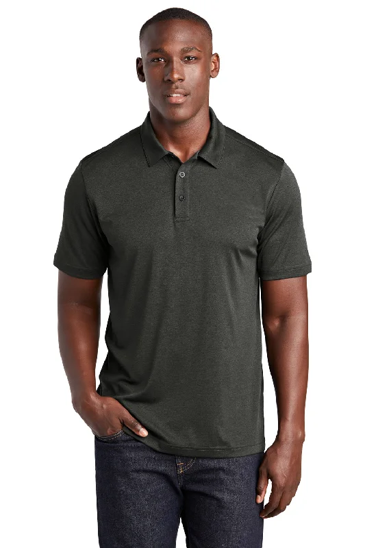 Price Smash Sport-Tek Mens Endeavor Moisture Wicking Short Sleeve Polo Shirt - Heather Black Price Smash Sport-Tek Mens Endeavor Moisture Wicking Short Sleeve Polo Shirt - Heather Black