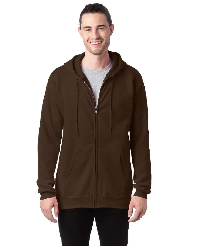 Daily Specials Hanes Ultimate Cotton Full-Zip Hoodie Sweatshirt | Dark Chocolate