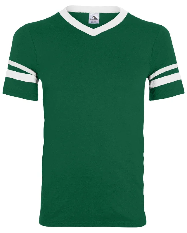 Super Deal Augusta Sleeve Striped Jersey | Dark Green/ Wht