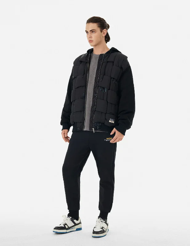 Reduced Rates Kamon Print Loose Fit Padded Bomber Jacket