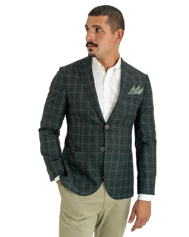 Weekend Offers That Please Green Italian Flannel Check Jacket