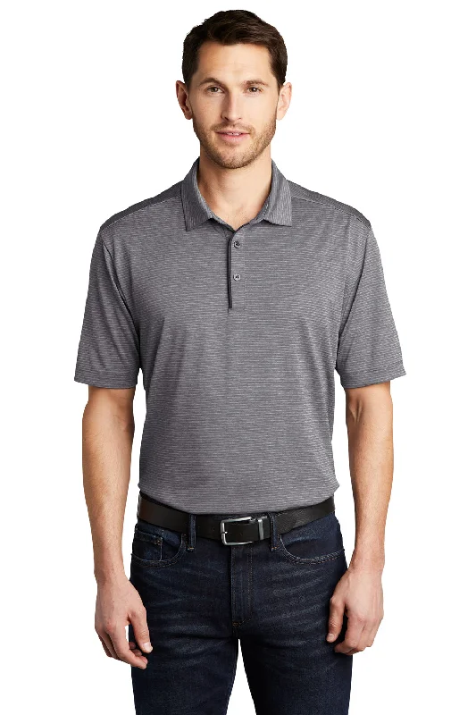 Midnight Madness Port Authority Mens Shadow Stripe Moisture Wicking Short Sleeve Polo Shirt - Shadow Grey Midnight Madness Port Authority Mens Shadow Stripe Moisture Wicking Short Sleeve Polo Shirt - Shadow Grey
