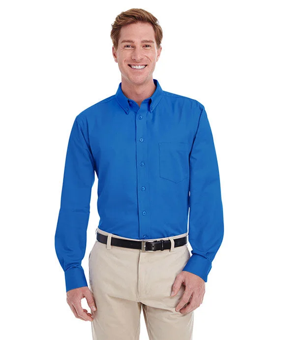 Shop Now M581 - Harriton Mens Foundation 100% Cotton Long-Sleeve Twill Shirt with Teflon™