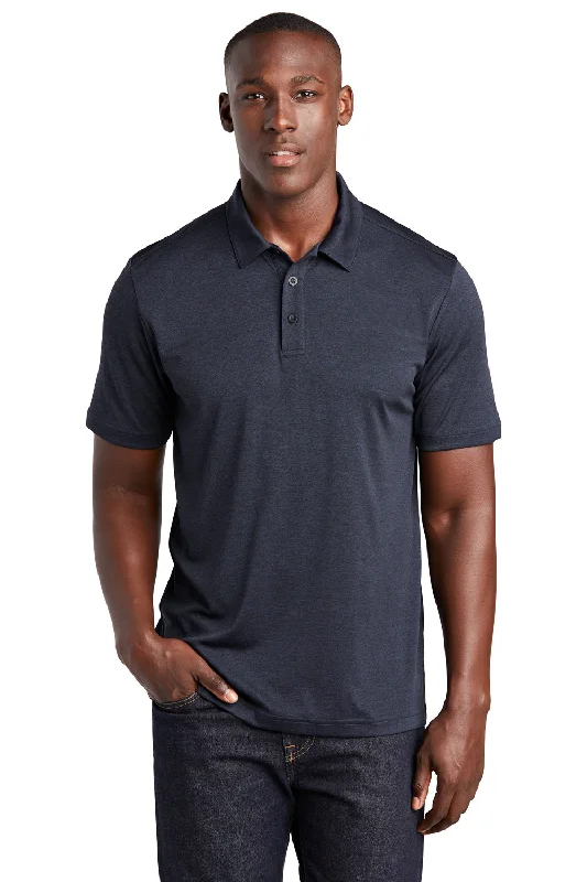 Factory Direct Sale Sport-Tek Mens Endeavor Moisture Wicking Short Sleeve Polo Shirt - Heather Deep Navy Blue Factory Direct Sale Sport-Tek Mens Endeavor Moisture Wicking Short Sleeve Polo Shirt - Heather Deep Navy Blue