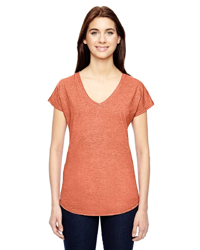 Huge Savings Anvil Ladies Triblend V-Neck T-Shirt | Heather Bronze