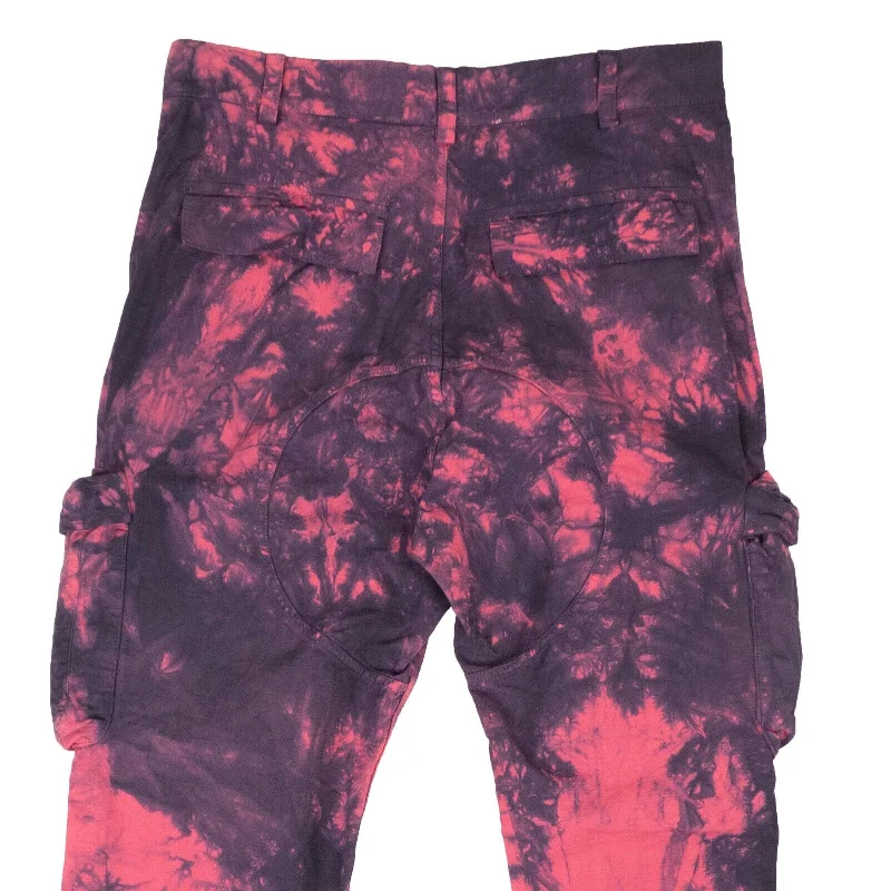 Super Deal Fuchsia Tie Dye Cargo Pants