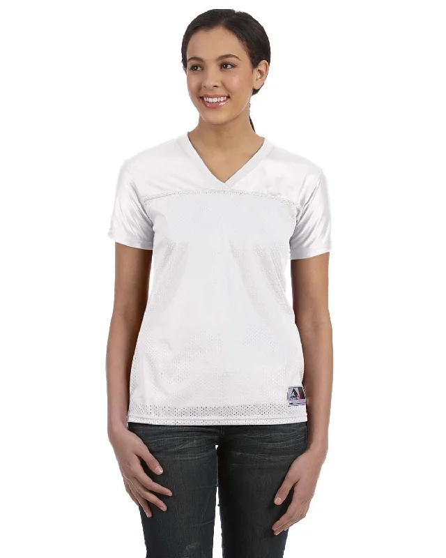 Weekend Specials Just for You Augusta Ladies Junior Fit Replica Football T-Shirt | White