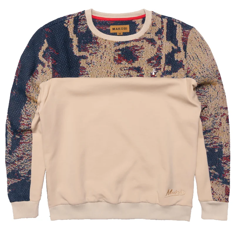 Weekend Offers You Can't Ignore M4399 Bagnoli Tapestry Crewneck - Khaki
