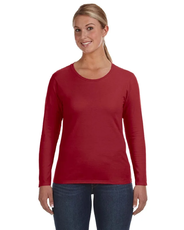 Best Deals Anvil Ladies Lightweight Long Sleeve T-Shirt | Independence Red