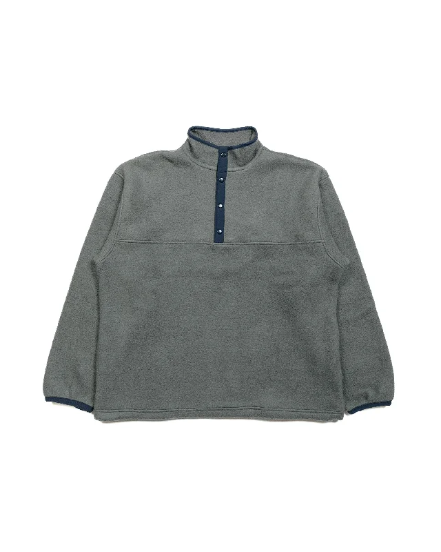 Year-End Clearance The Real McCoy's MJ23114 Snap Front Pull-Over Fleece Grey