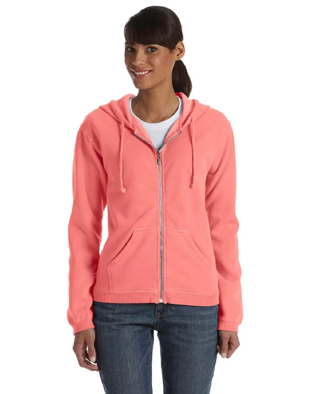 New Arrival Comfort Colors Ladies Garment-Dyed Full-Zip Hoodie | Watermelon