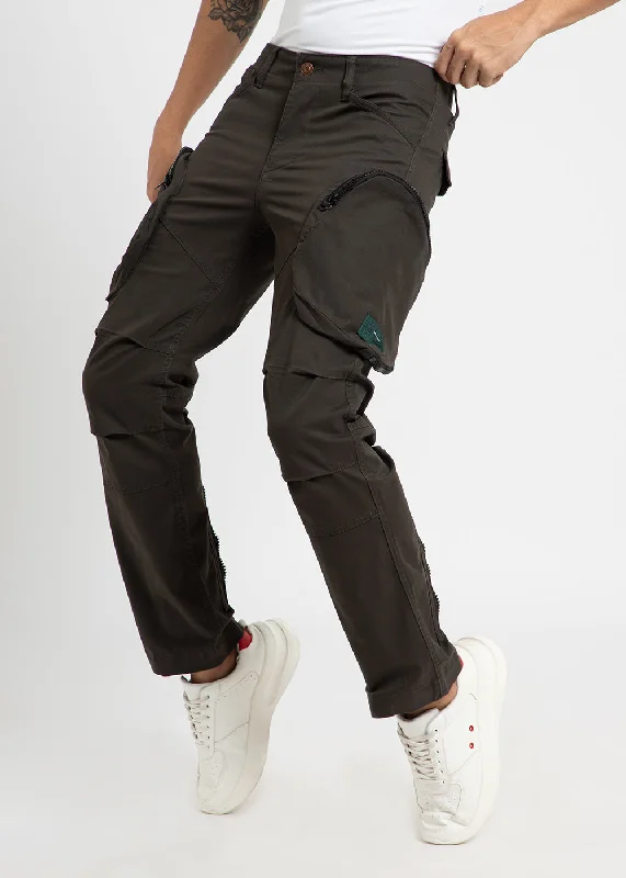 Incredible Offers Pine Green Zipper Cargo Pant