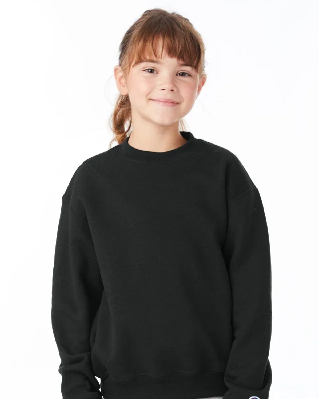 Last Chance Champion Youth 50/50 EcoSmart Crewneck Sweatshirt | Black