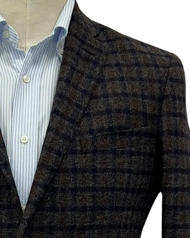 Weekend Wonders Await! Brown, Grey And Navy Tarttesal Jacket