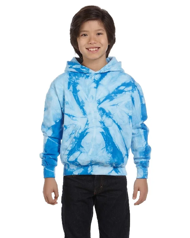 Weekend Savings Fiesta Tie-Dye Youth Pullover Hoodie | Spider Baby Blue
