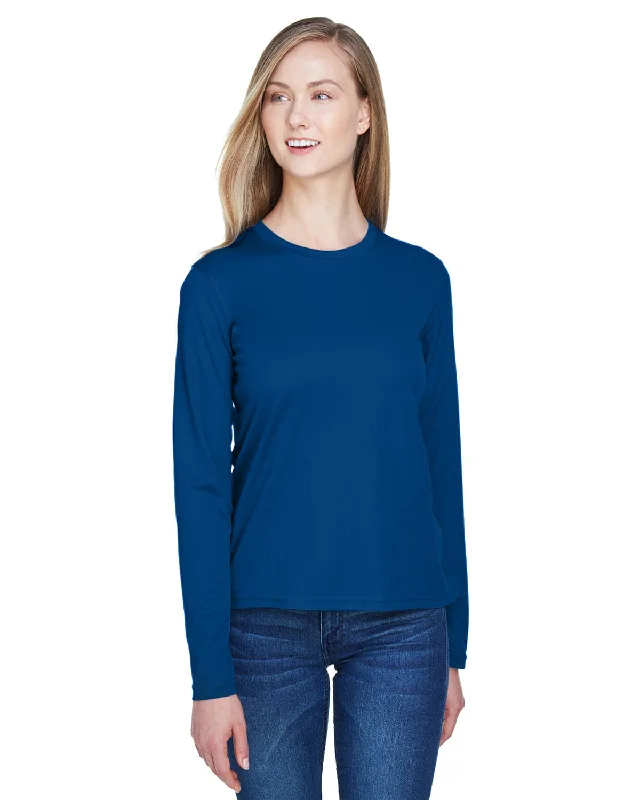 Quick Sale Core 365 Agility Ladies Performance Long Sleeve Pique Crew Neck | True Royal