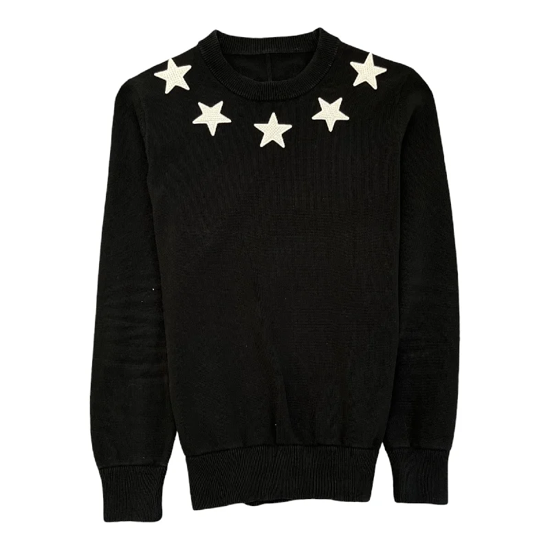 Weekend Discounts to Indulge In Men's Embroidered Star Sweatshirt Black Size S