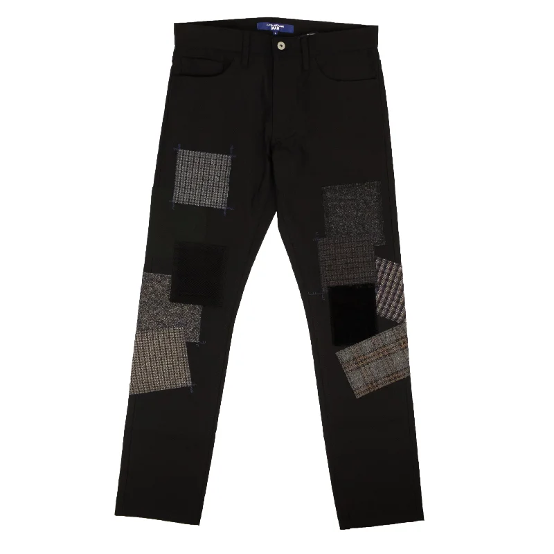 Savings Alert Black Polyester Patchwork Throughout Pants
