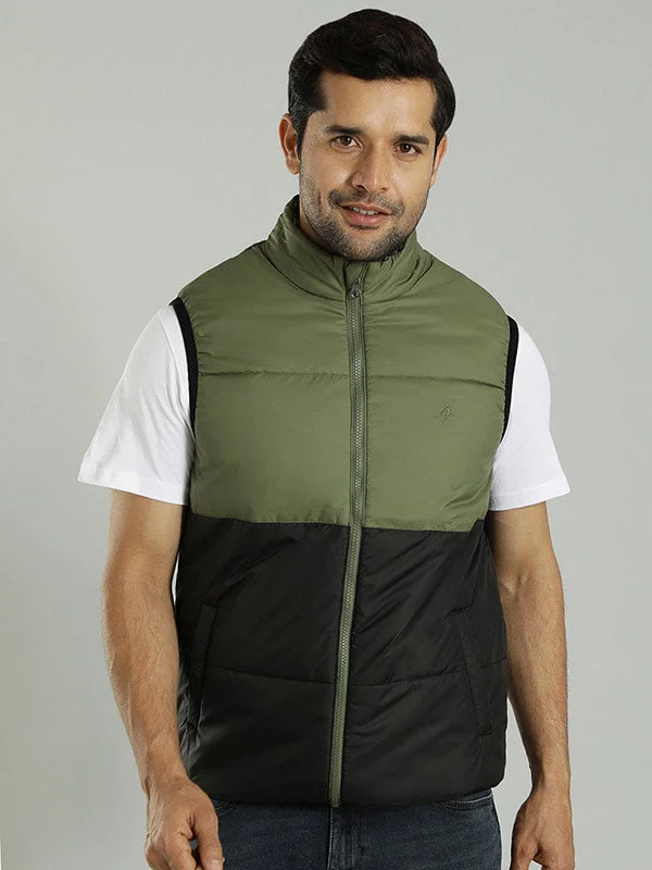 Weekend Savings Spree Men Solid Sleeveless Bomber Jacket
