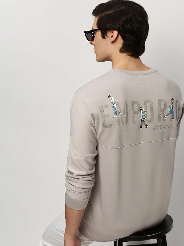 Price Meltdown Men Grey Graphics Casual Sweatshirts