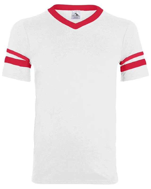 Today's Deal Augusta Sleeve Striped Jersey | White/ Red