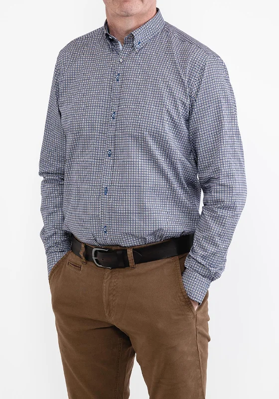 Extra Discount Andre Colm Geo Print Shirt, Navy