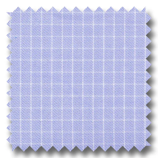 Exclusive Offer Light Blue Check 200 2Ply Broadcloth - Custom Dress Shirt