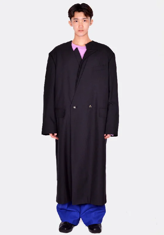 Weekend Deals That Dazzle MARINA YEE 0021-999 OVERSIZED COLLORLESS COAT BLACK