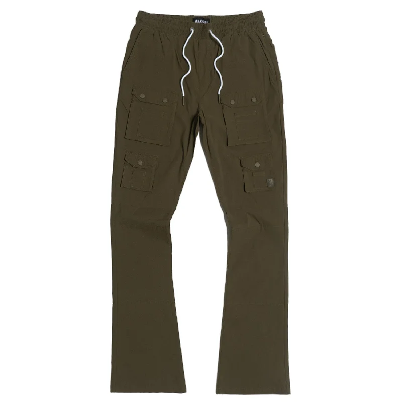 Limited Time M1633 Colton 34” Stack Nylon/Spandex  Sweat Pants - Dark Olive