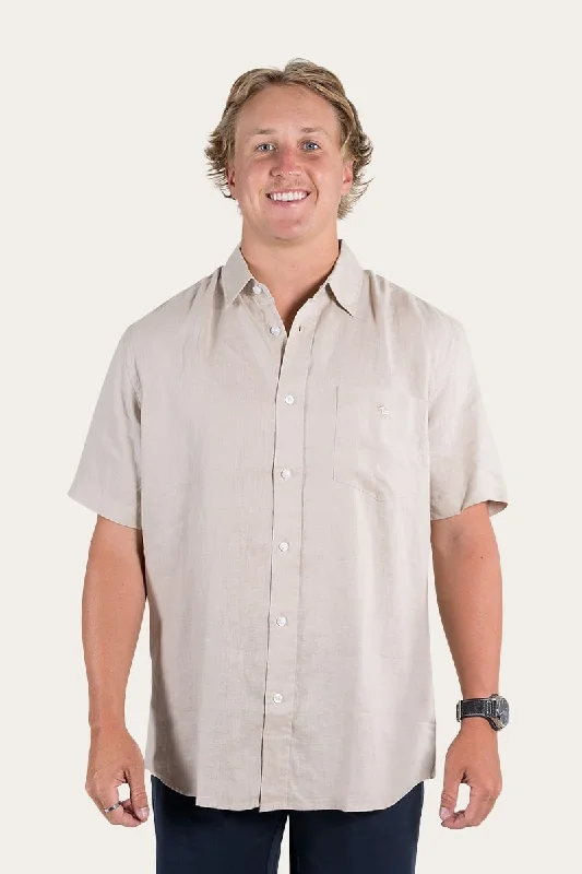 Weekend Extravaganza: Shop Now Dawson Mens Relaxed Linen Dress Shirt - Stone