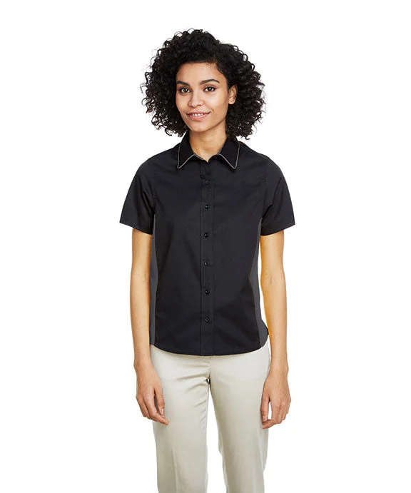Special Price M586W - Harriton Ladies Flash IL Colorblock Short Sleeve Shirt