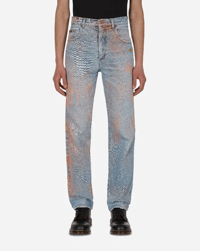 Weekend Offers That Thrill Spray Painted Vintage Denim Pants Blue