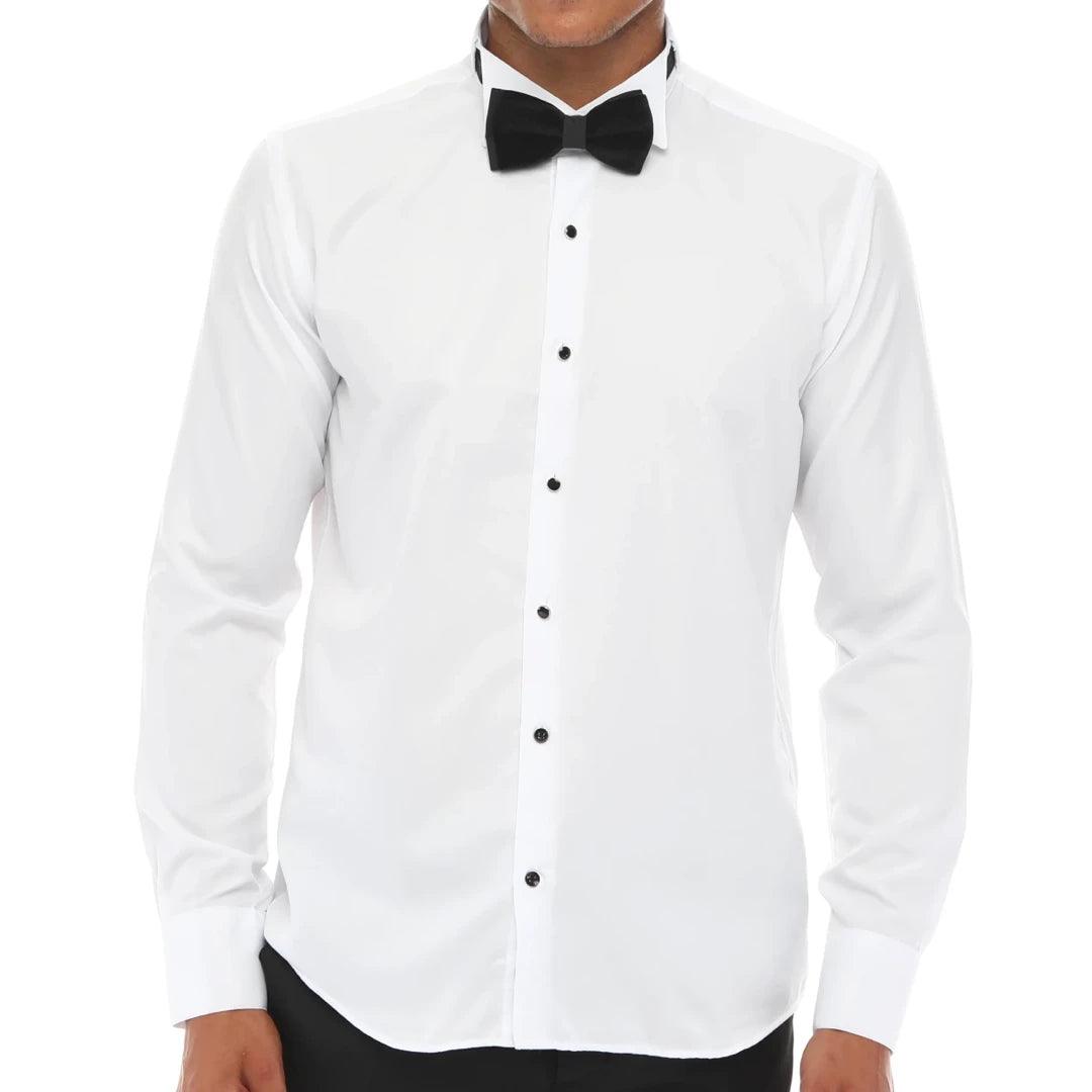 Bargain Prices Mens Wing Collar Shirt Tuxedo White Double Cuff Dinner Classic