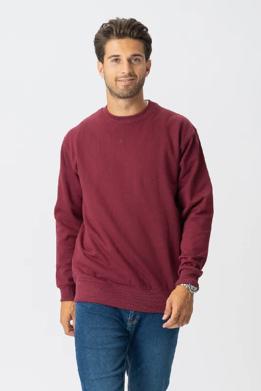 Major Savings Basic Crewneck - Burgundy red