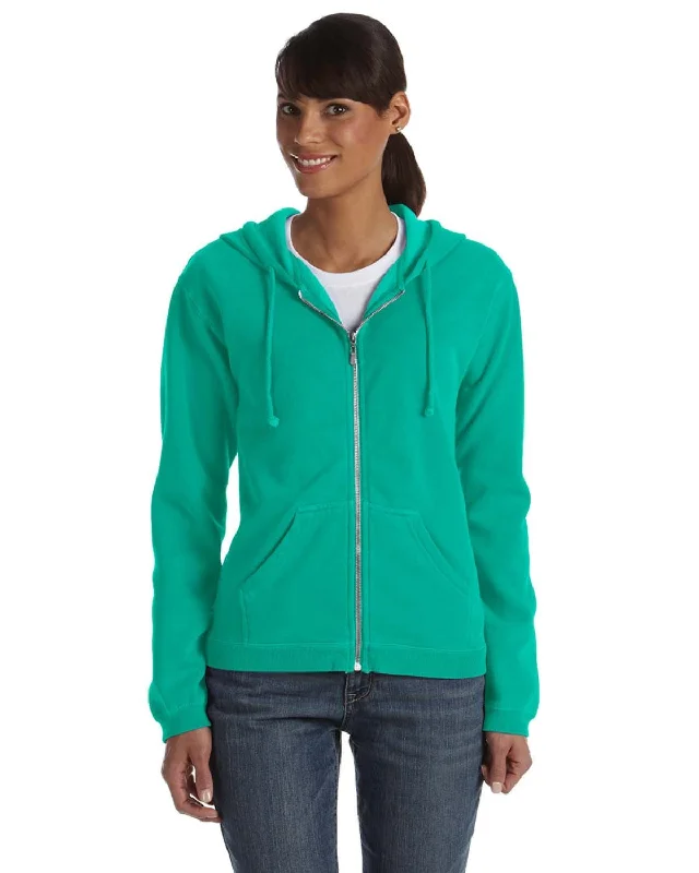 Exclusive Deal Comfort Colors Ladies Garment-Dyed Full-Zip Hoodie | Chalky Mint