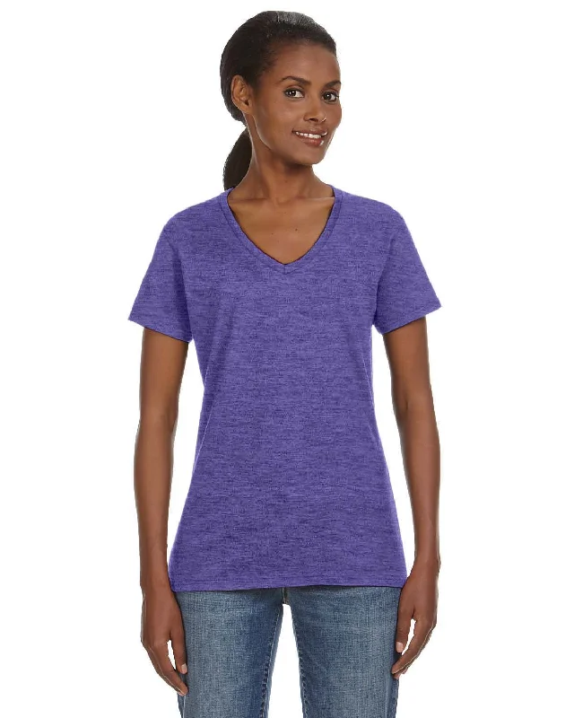 Weekend Deal Anvil Ladies Lightweight V-Neck T-Shirt | Heather Purple